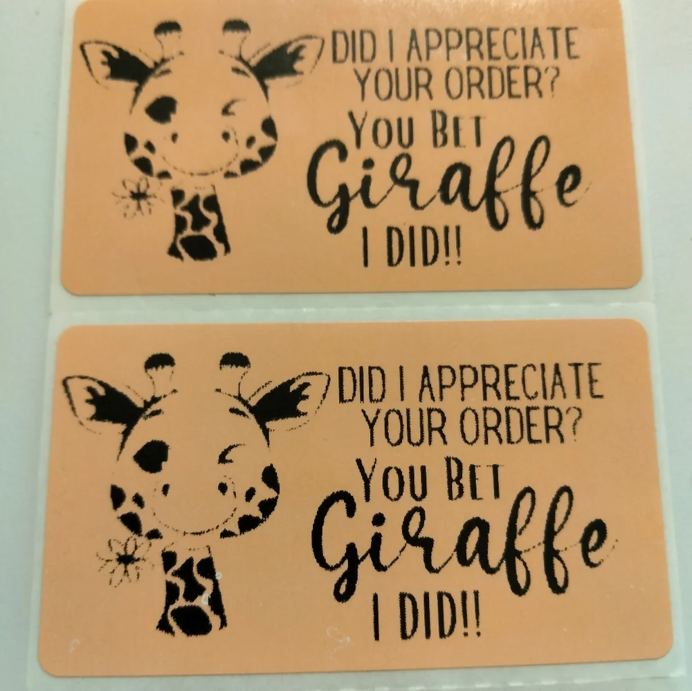 💙100 Giraffe- Shipping Labels Thermal Packaging Stickers 2.25